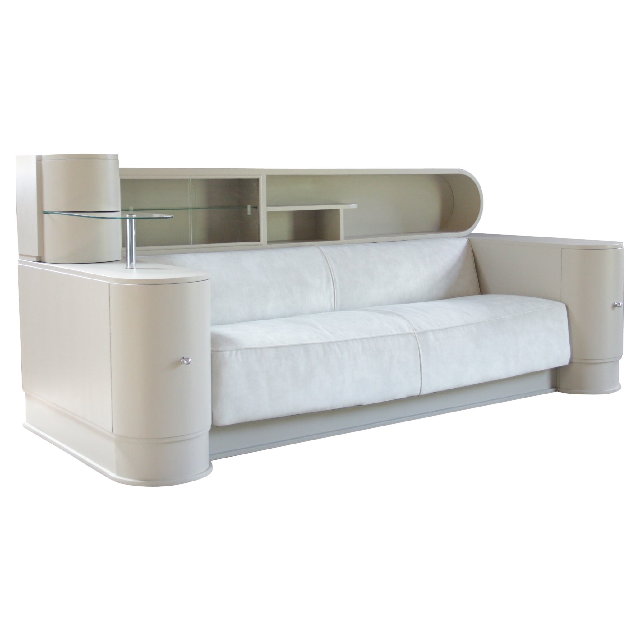 Timeless Elegance: Art Deco Sofa from 1920s France, Recently Upholstered Ivory