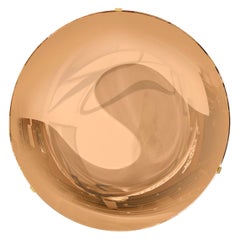 Effetto Vetro Contemporary Custom Sculptural Round Concave Mirror in Rose (miroir rond concave contemporain sur mesure)