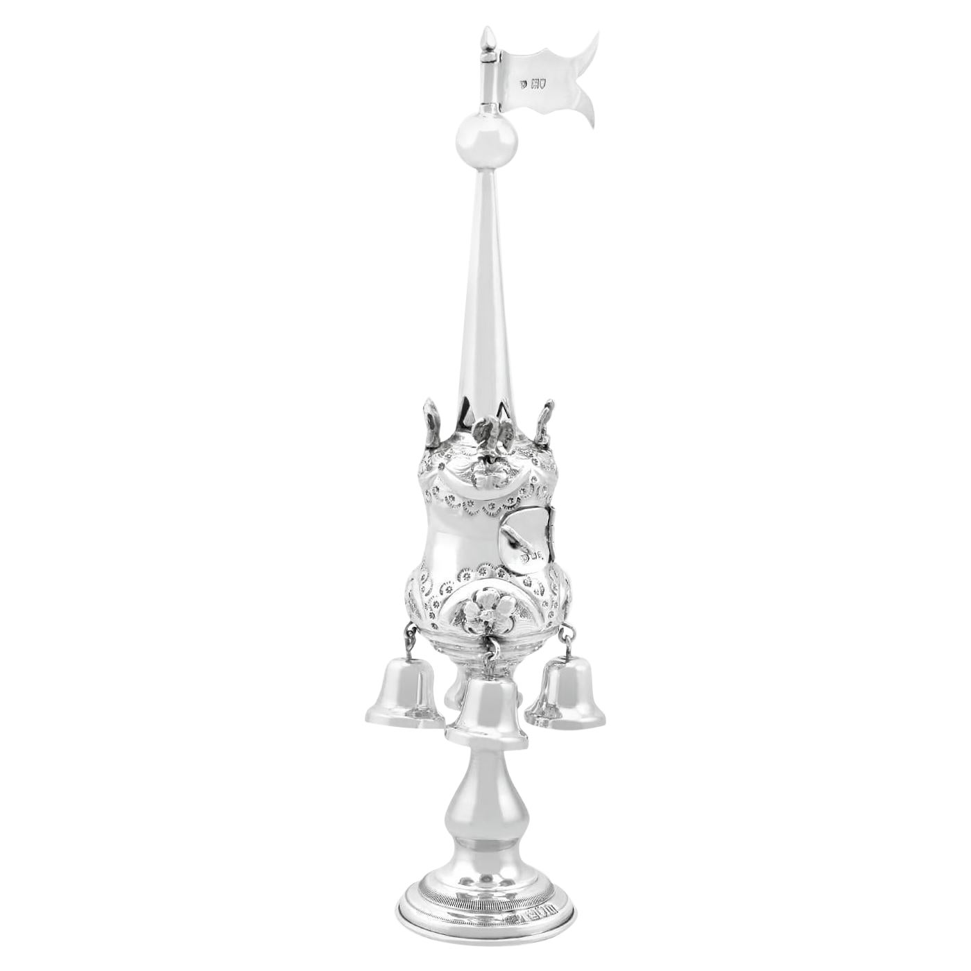 Torre de especias antigua de plata de ley de 1915