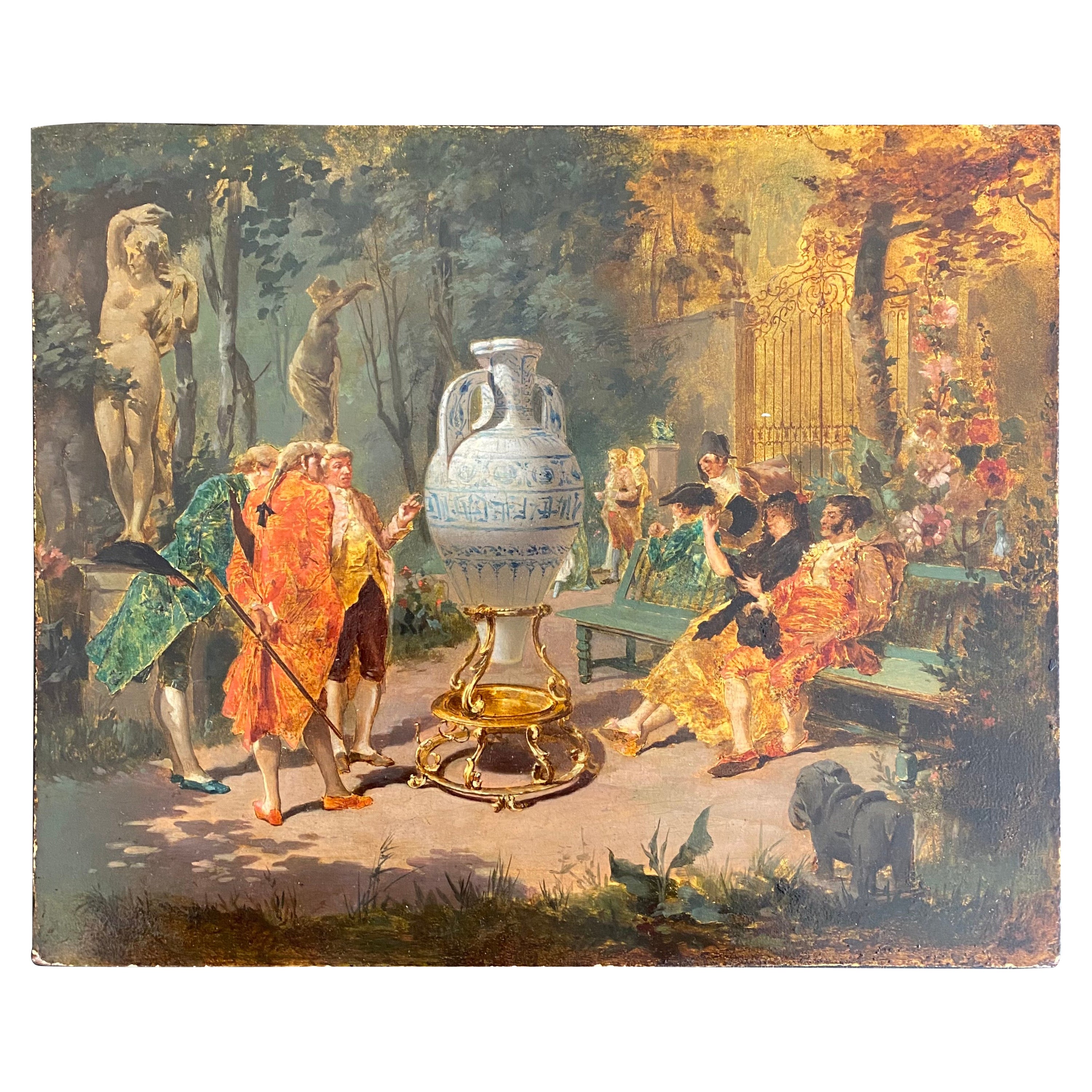 19th century oil painting from Eugène Henri Millet 5 For Sale