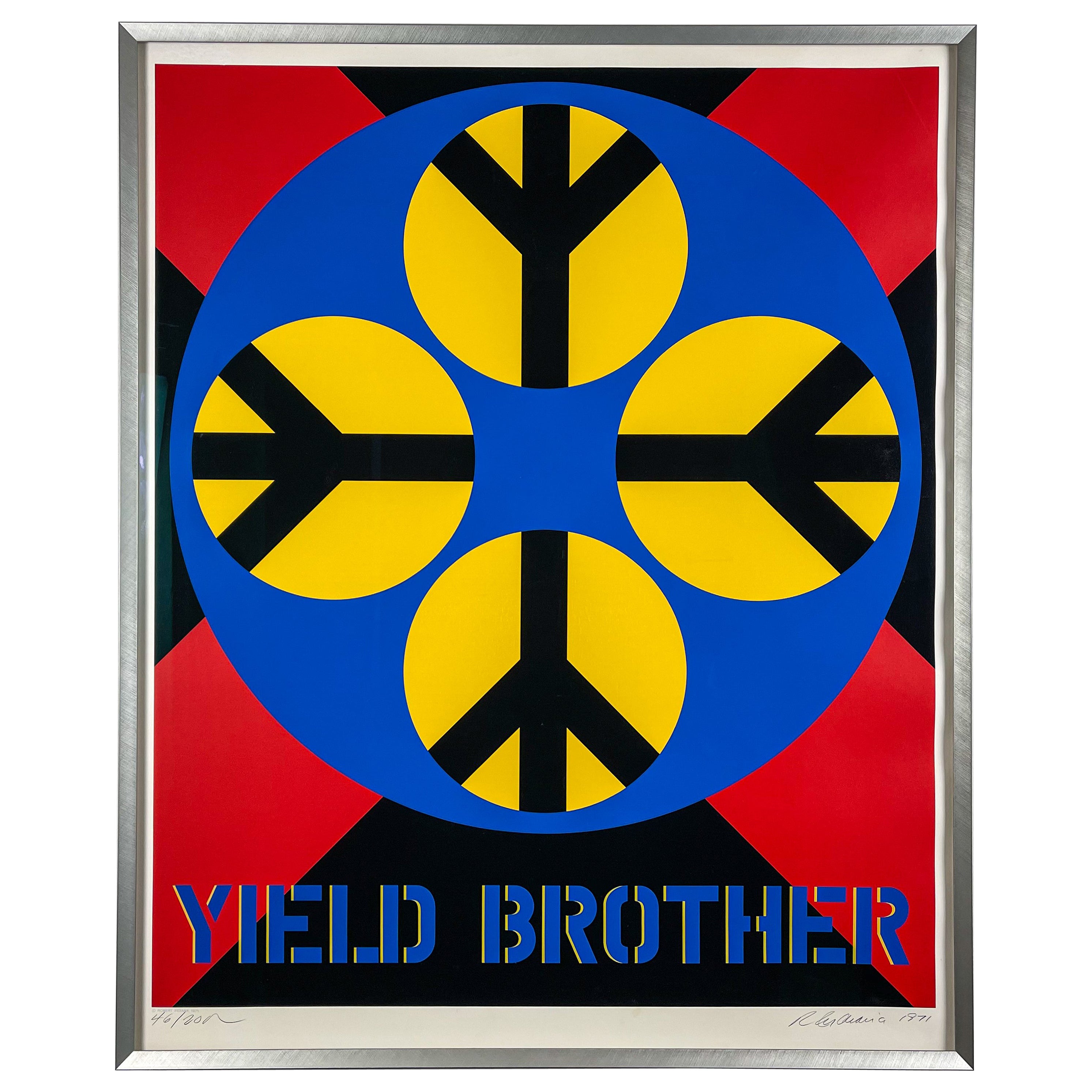 Pop Art Robert Indiana Yield Brother 1971 Screenprint Edition 230 Red Blue For Sale