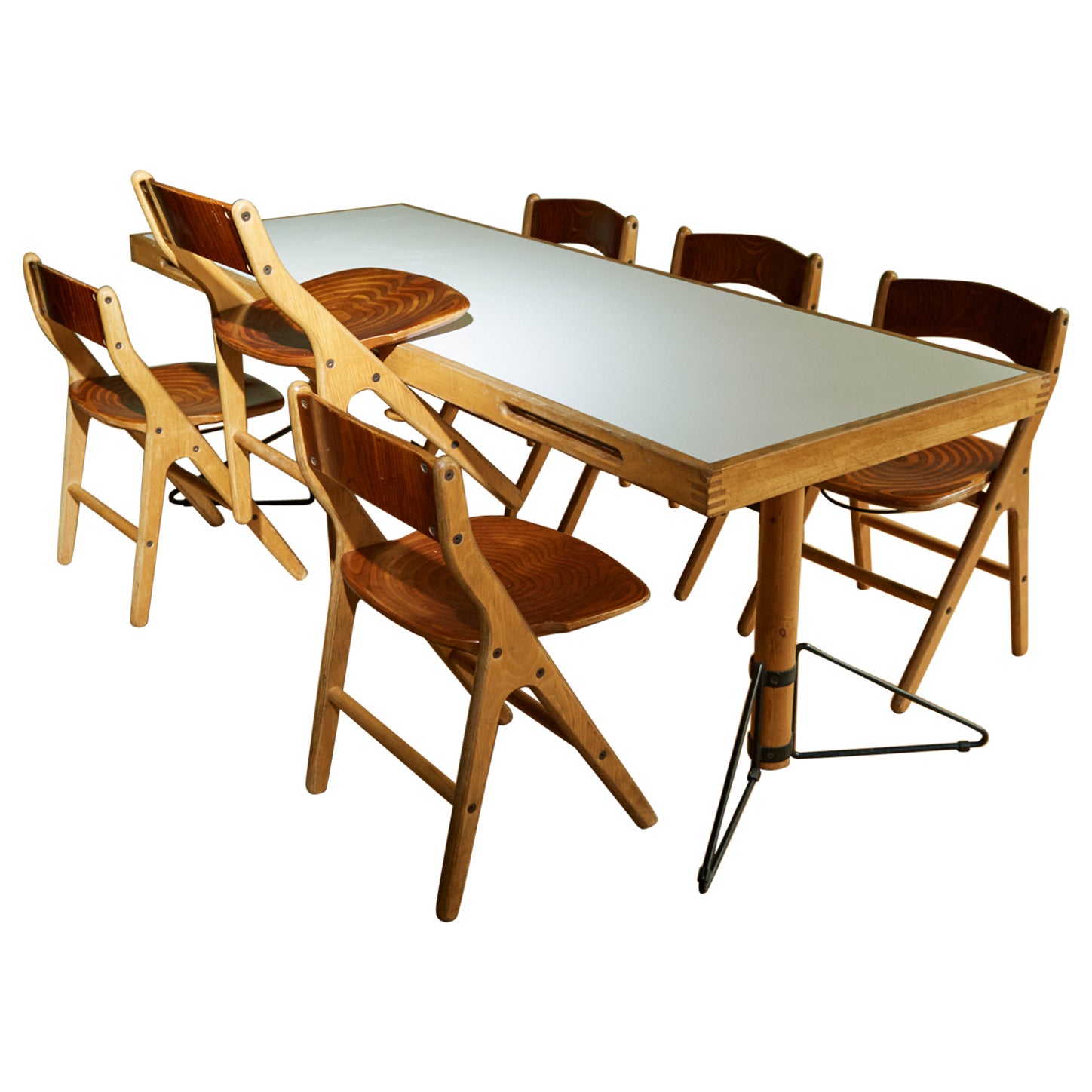 Set aus einem Tisch und 6 Stühlen für das Esszimmer von Marc Held für IBM im Angebot