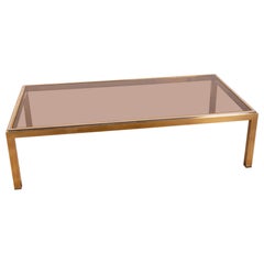 1960s vintage coffee table in gilded brass Italian design