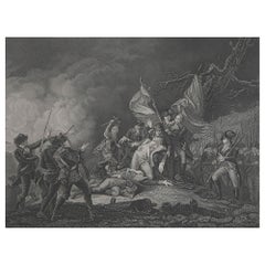 Original Antique American Historical Print. " Death of General Montgomery " 