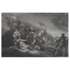 Original Antique American Historical Print. " Battle of Bunker's Hill " C.1850