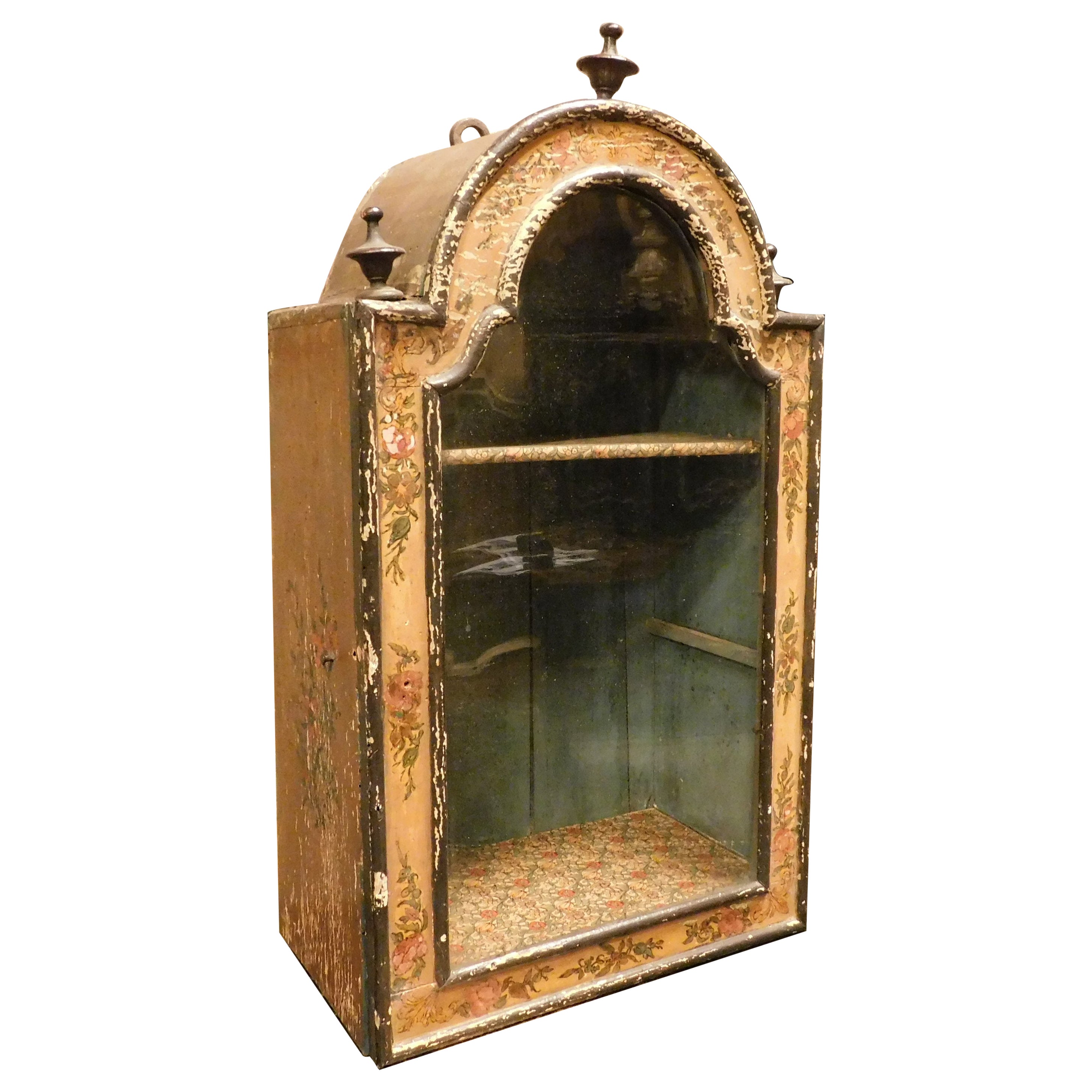 Small bulletin board, showcase, wall niche, hand painted, Italy For Sale