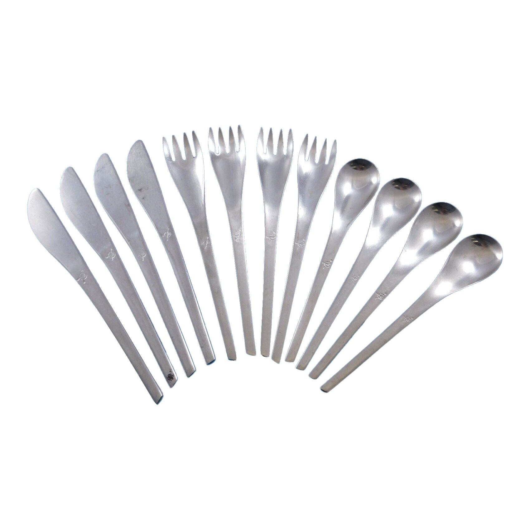 Airline Silverware Eastern Airlines Stainless Steel Flatware Set Modern 12 pcs For Sale