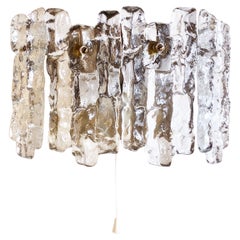 Vintage Mid-Century Kalmar Sconce Wall Lamp Icicle Murano Glas Ice Glas 1970s • Vienna