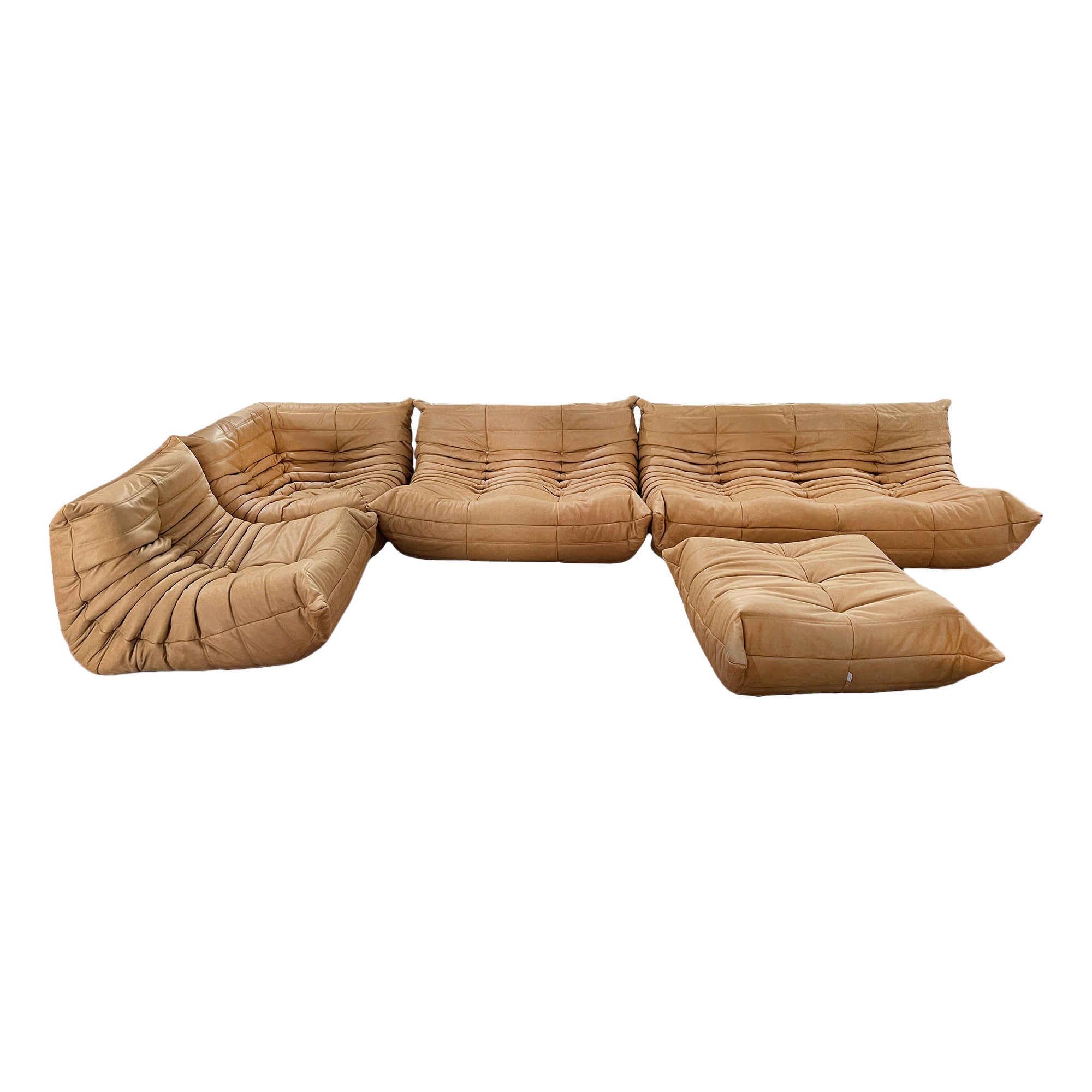 Togo Vintage Leather Sofa Set by Michel Ducaroy for Ligne Roset, 1990s For Sale at 1stDibs