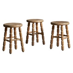 Swedish Designer, Stools, Pine, Sweden, 1960s