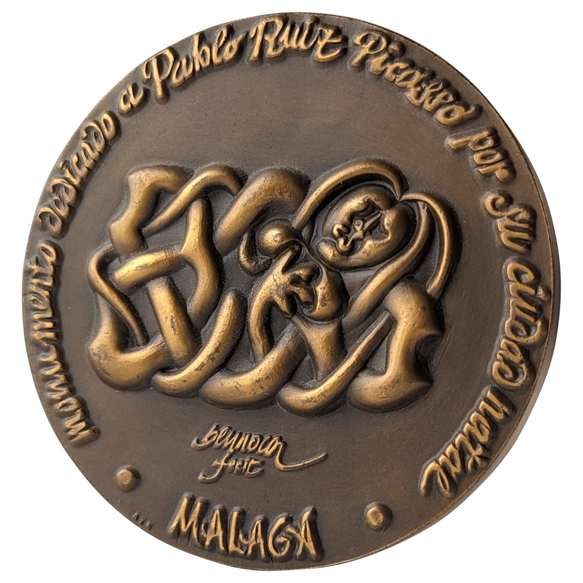 Tribute an Picasso-Medaille von Miguel Berrocal, 1981