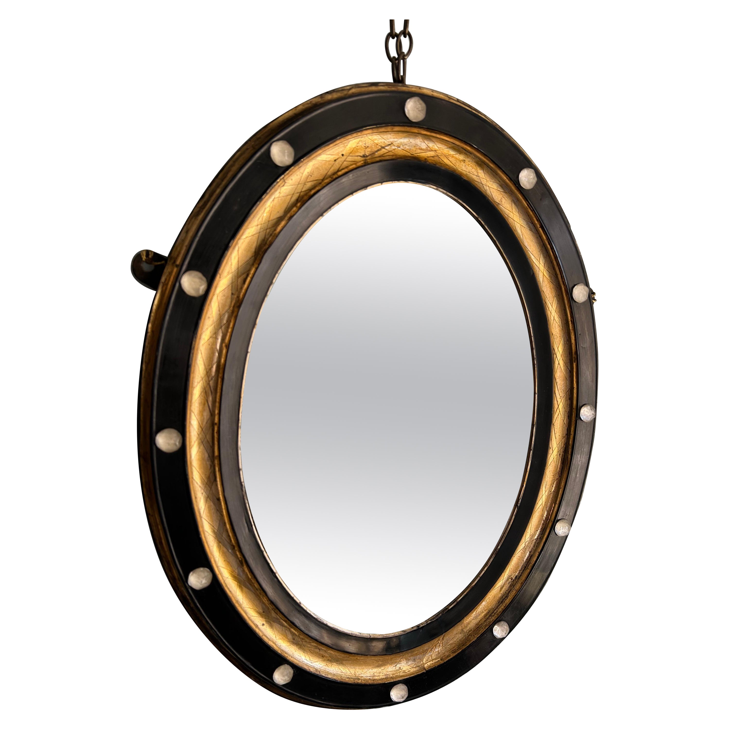Antique 19th century Irish oval mirror 