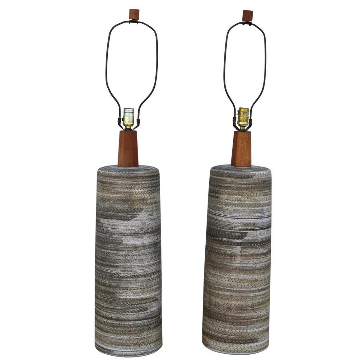 Pair of Tall Ceramic Table Lamps by Jane and Gordon Martz of Marshall Studios