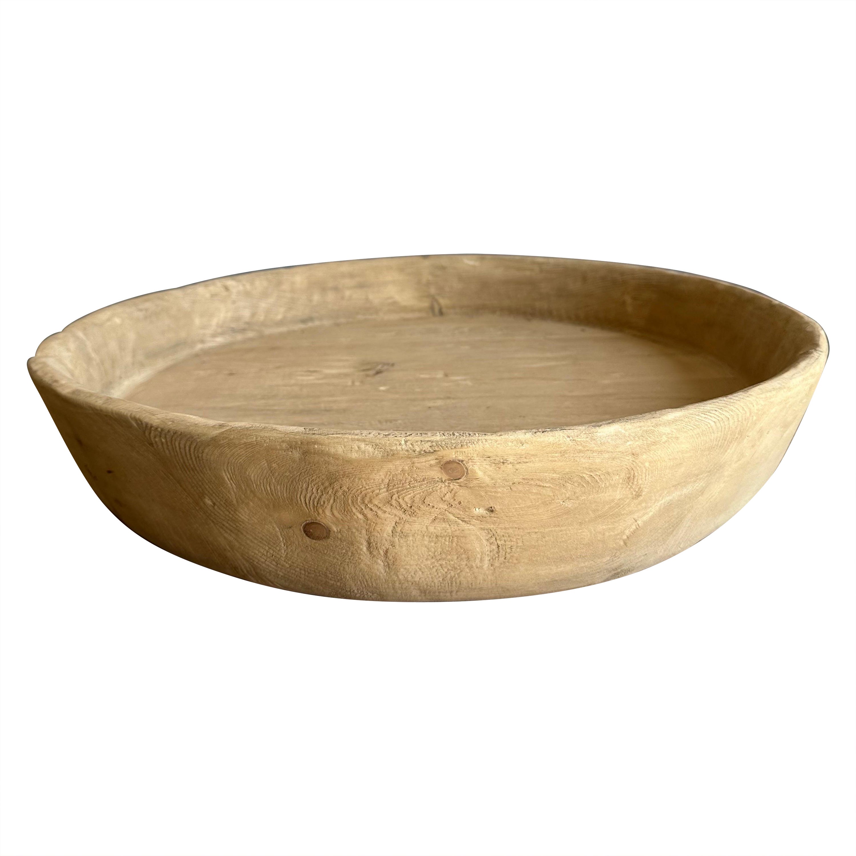 Decorative Large Wood Accent Bowl for Counter or Table