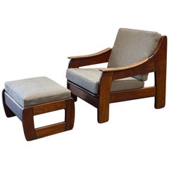 Midcentury Cabin Modern Lounge Chair and Ottoman