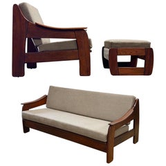 Midcentury Cabin Modern Sofa + Lounge Chair + Ottoman