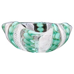 Murano Glass Zanfirico Latticino Ribbon Glass Bowl/Trinket Dish