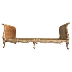 Early 20th Century Painted French Cane Daybed