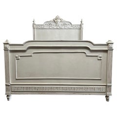 Antique French Louis XVI Style Painted European Full Size Bed