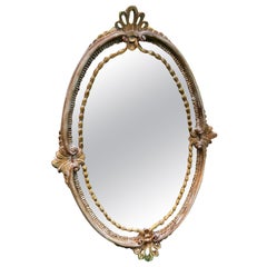 Miroir néoclassique vintage en or de style Adam fabriqué en Italie 