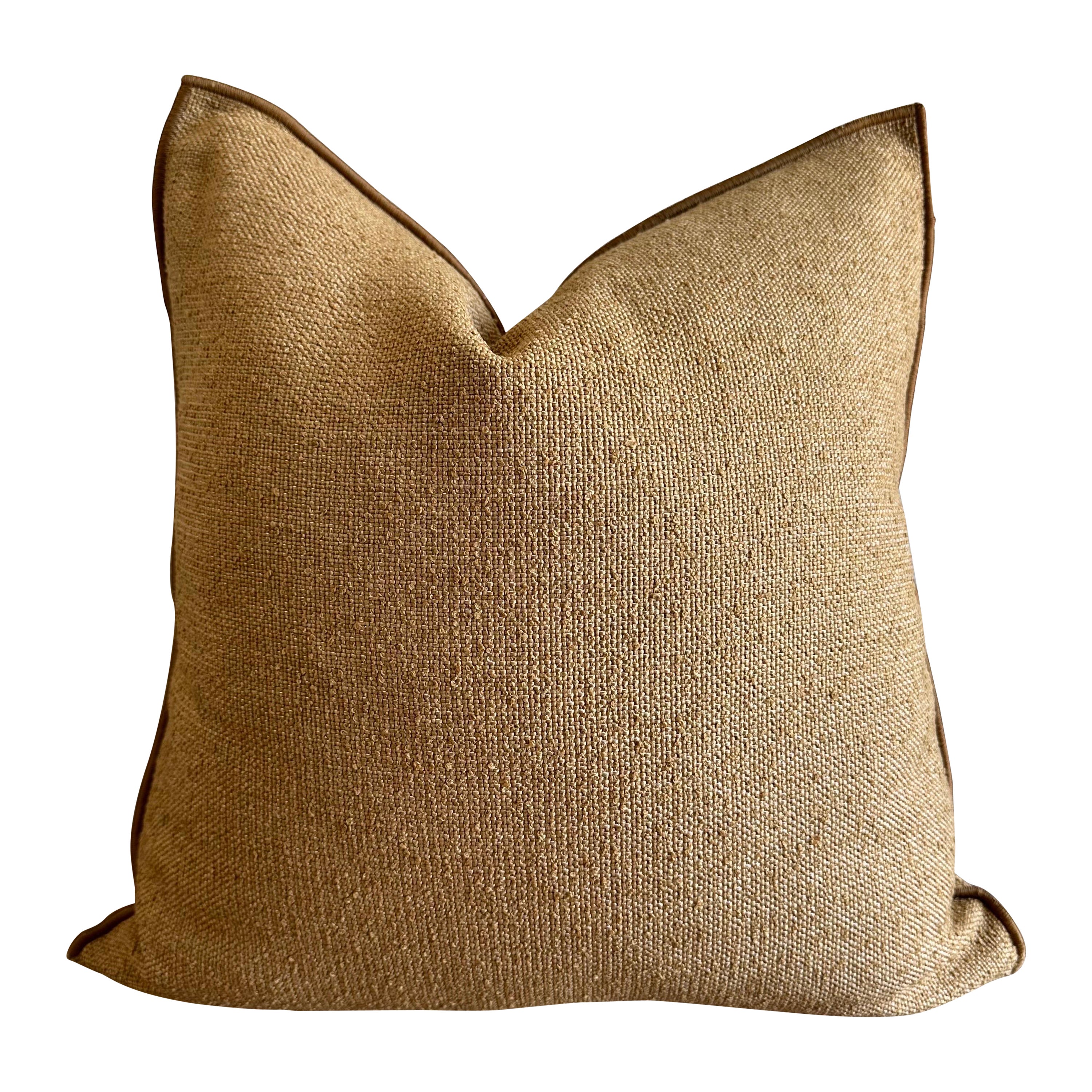 Outdoor Indoor French Canvas Textured Pillow For Sale