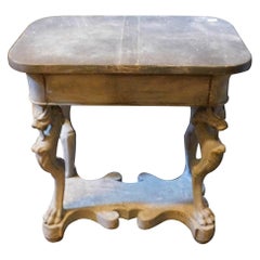 Carved little working or serving lacquered table with drawer, Italy