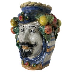 Ceramic coloured Caltagirone head