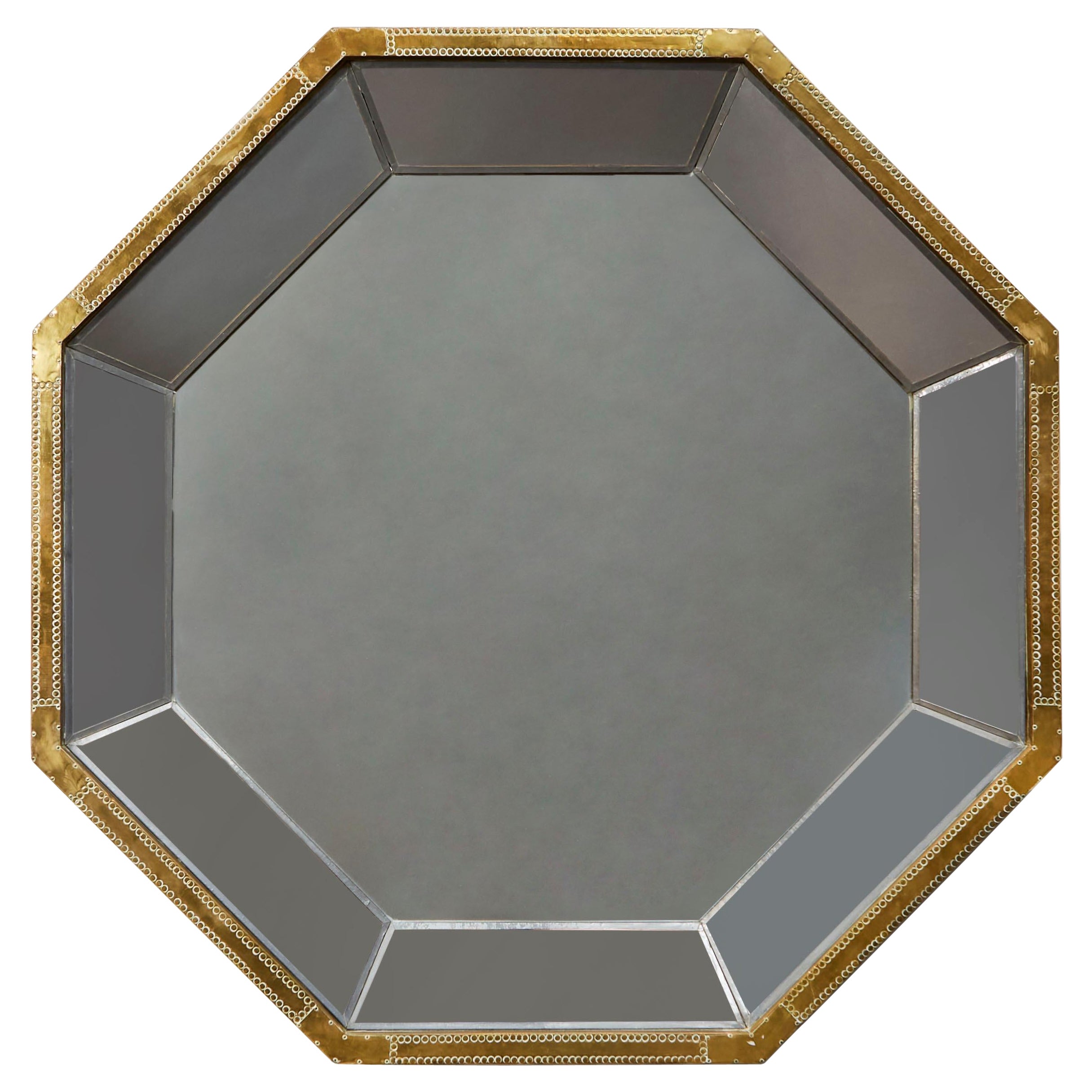 A Large Octagonal Sectional Mirror by Rudolfo Dubarry For Sale