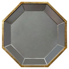 Grand miroir octogonal sectionnel de Rudolfo Dubarry