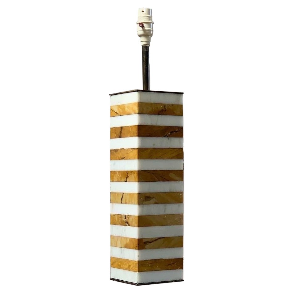 A Mid Twentieth Century Italian Marble Banded Tower Lamp For Sale