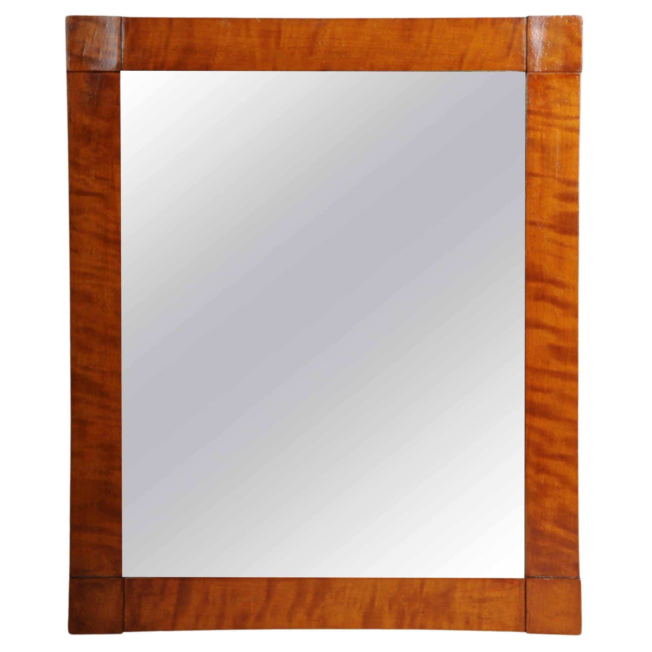 Beautiful Biedermeier wall mirror from around 1860, birch For Sale