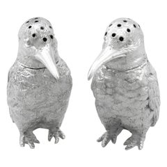 Pepperettes eduardianas de plata de ley para pájaros
