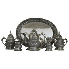 Vintage Rare elaborately decorated Jogja tea service, 800/1000, workshop Moeljodihardjo
