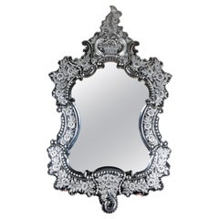 Large Polished Venetian Magnificent Wall Mirror, 20th Century
