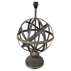 Round Iron Table Lamp with Circular Base