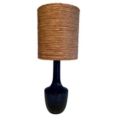 Blown Dark Blue Glass Table Lamp