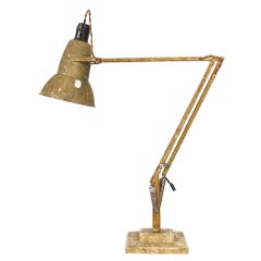 Lampe de bureau Anglepoise à 2 niveaux, dorée, des années 1950 1227 Par Herbert Terry & Sons