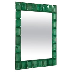 "Emerald" Murano Glass Mirror in Contemporary Style by Fratelli Tosi Murano