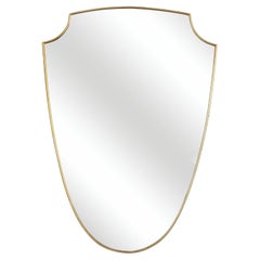 Large Italian Brass Shield Mirror