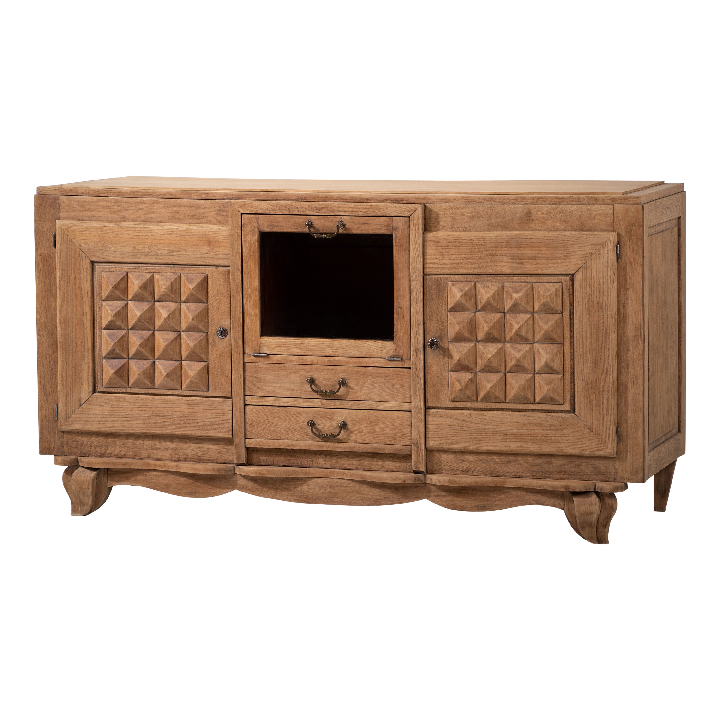 Rustic French Elegance : Enchanting Oak Sideboard from 1940 For Sale