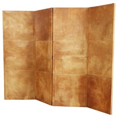 Jean-Michel Frank Style Leather Floor Screen 