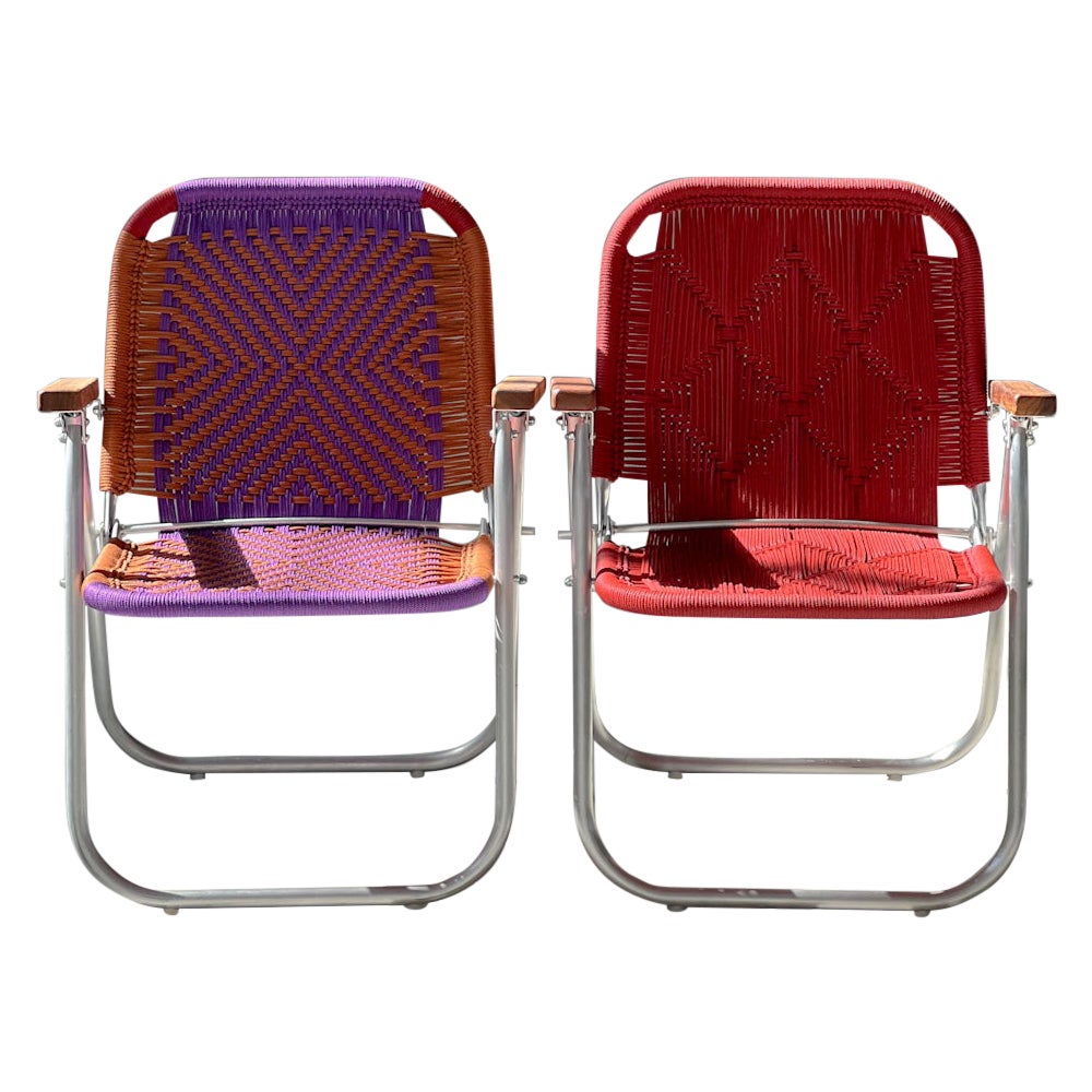 Couple Beach chair Japú Trama 2 and Lia - Outdoor area - Dengô Brasil  For Sale