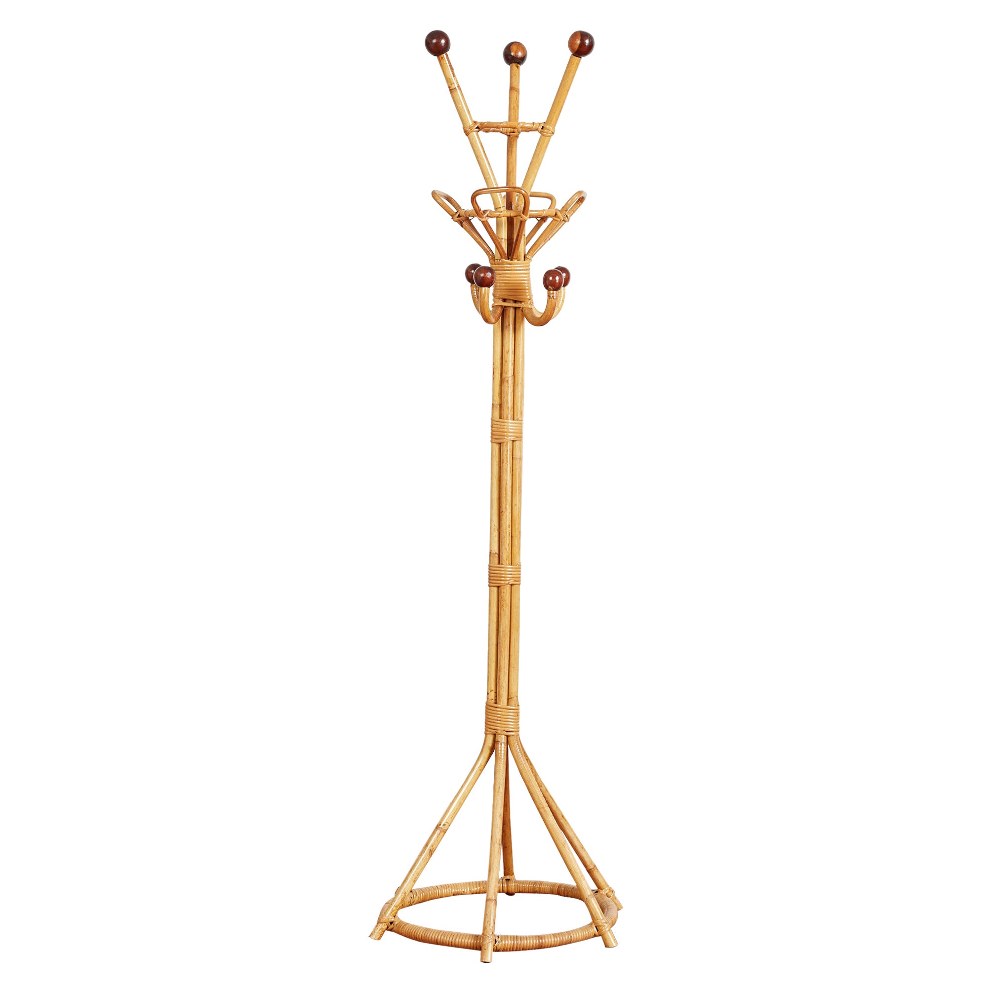 Italian Bamboo Coat Stand For Sale