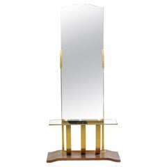 European Modern Art Deco Dressing Mirror and Shelf