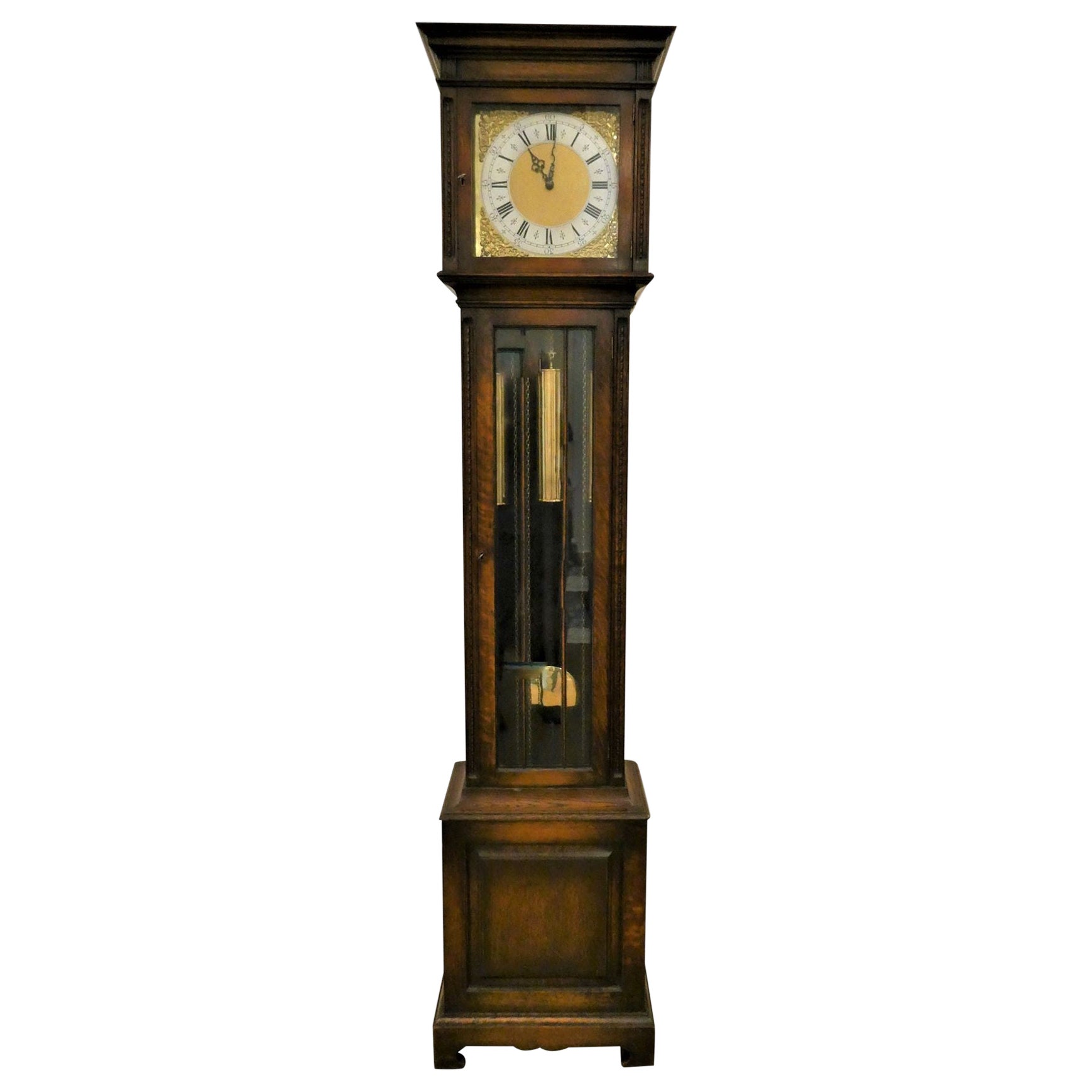 Edwardian Oak Csed Westminster Chiming Longcase Clock