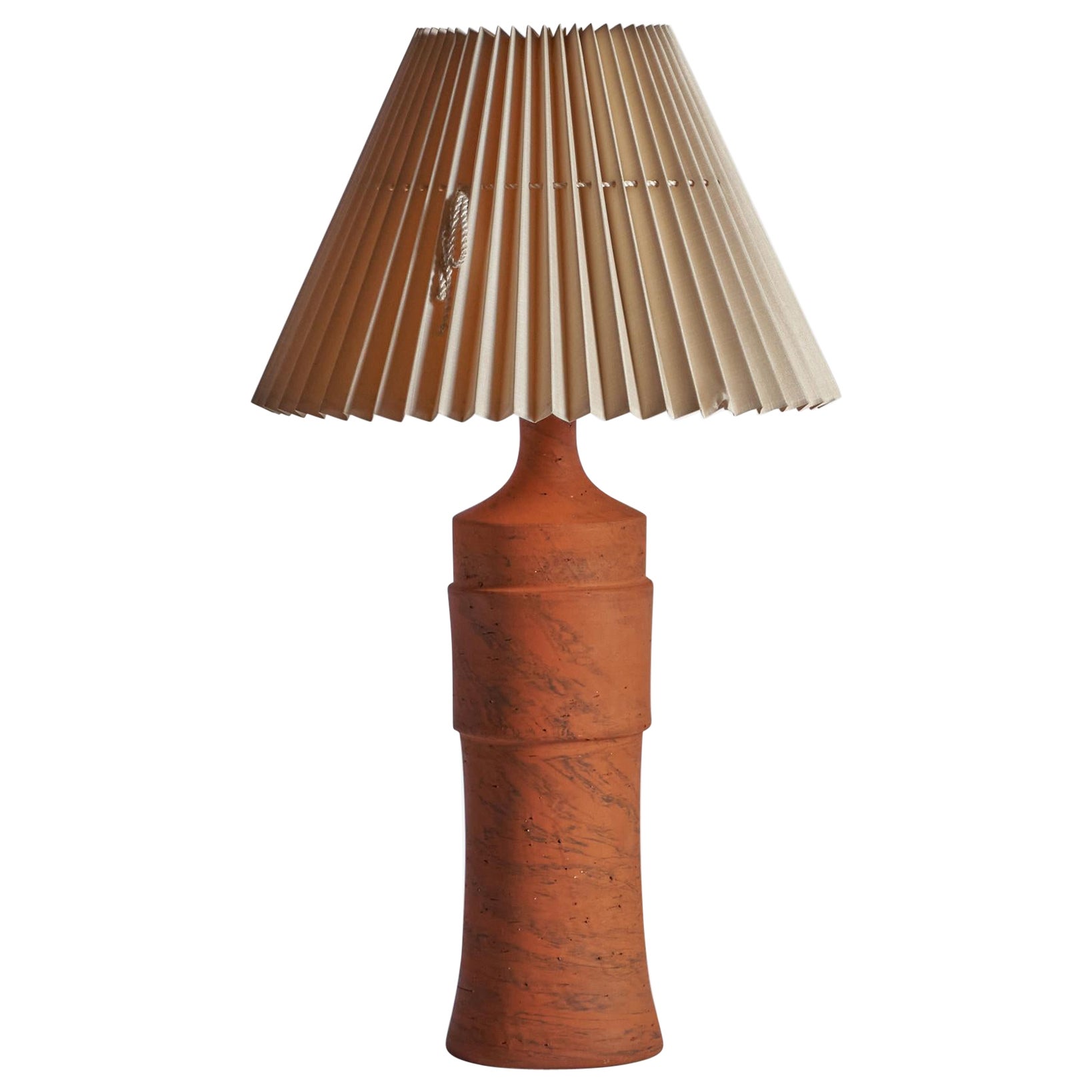 Børge Wernonch, Table Lamp, Stoneware, Paper, Denmark, 1940s For Sale