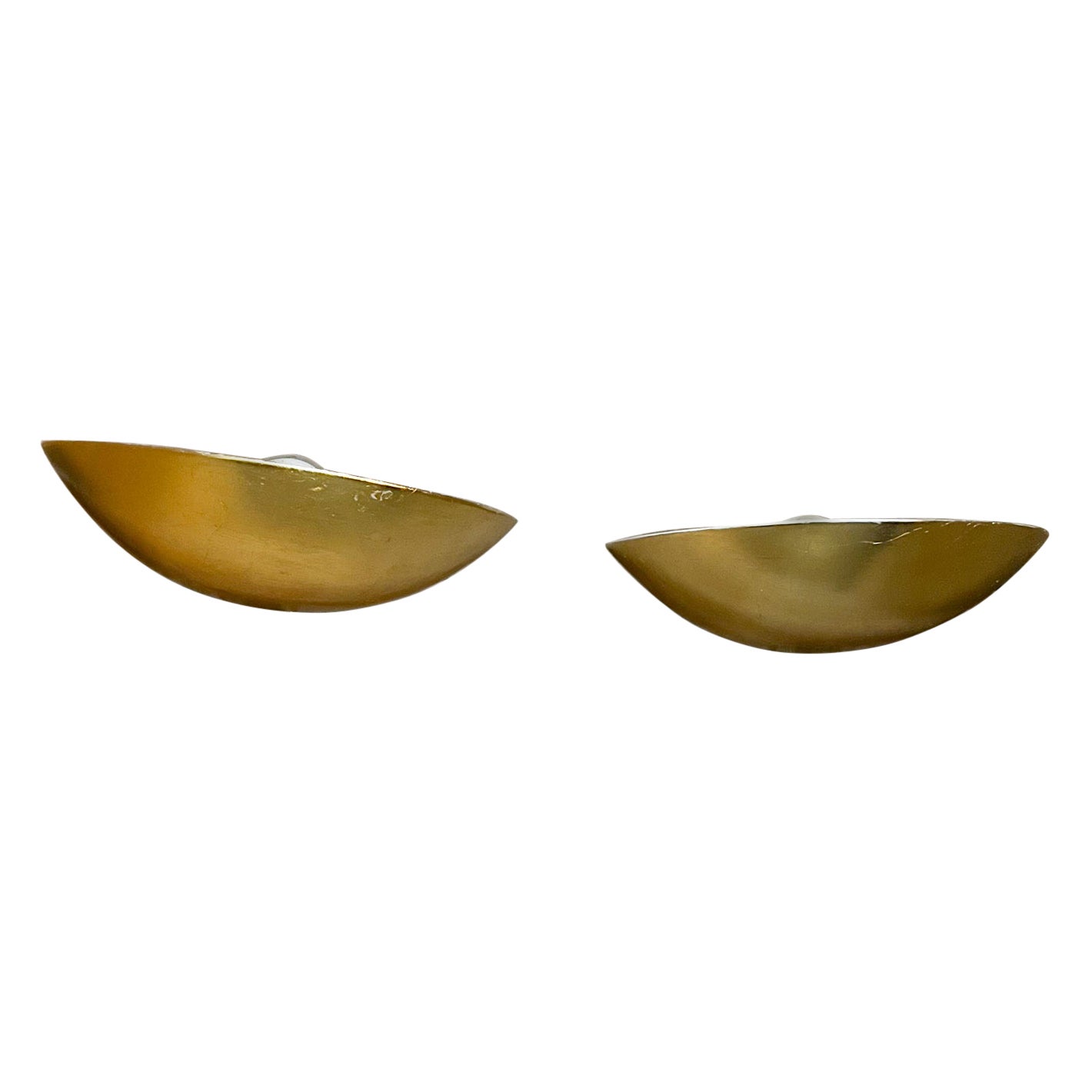 1960s Gold Leaf Demilune Wall Sconce Pair