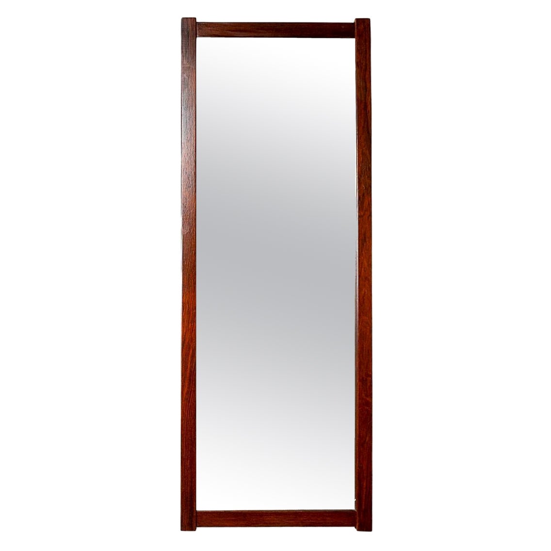 Miroir rectangulaire danois moderne en bois de rose 