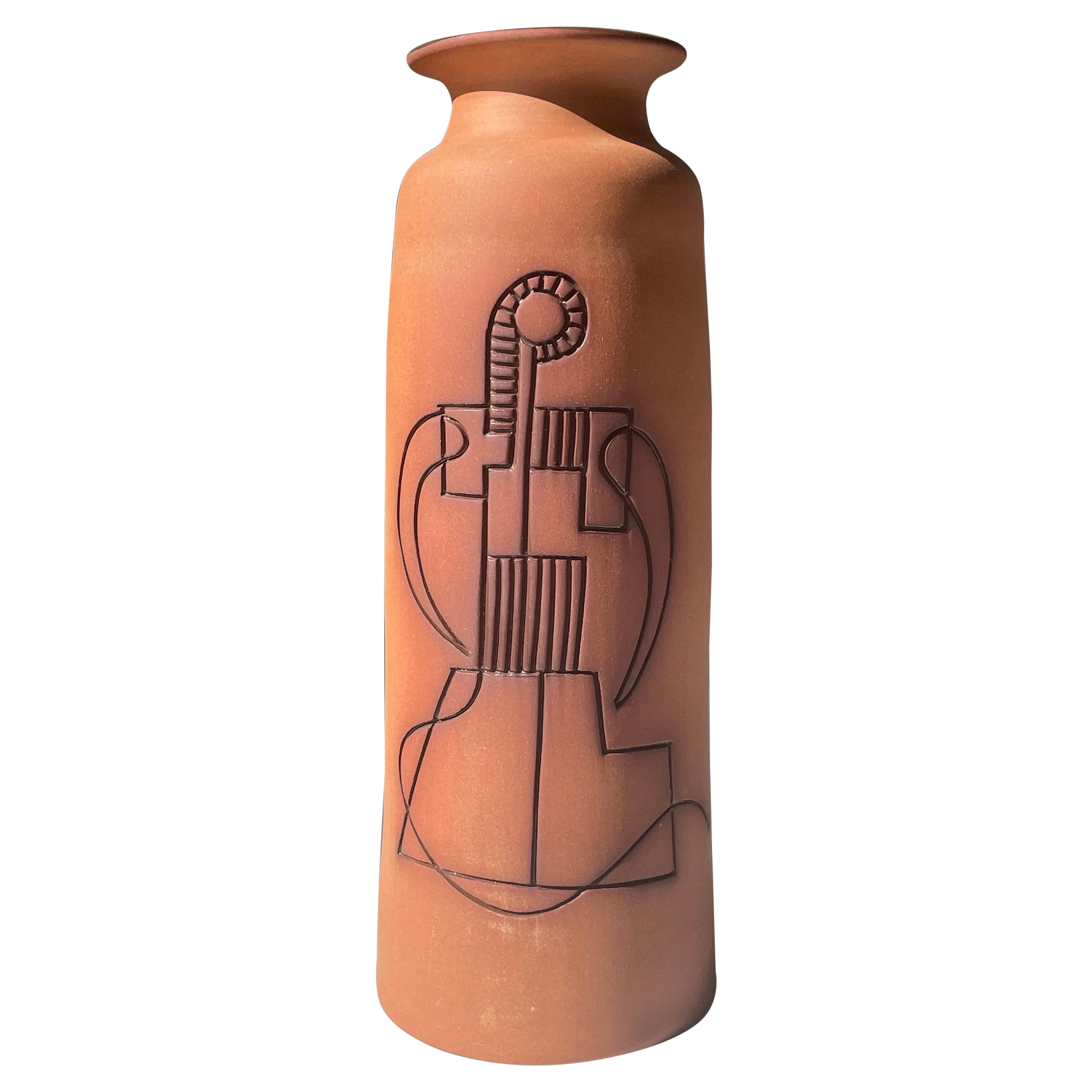 Hohe mediterrane Contemporary Keramikvase, Zypern im Angebot