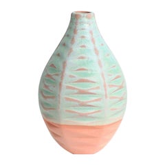 Basalt Handcrafted Vase  in Strawberry Pistachio